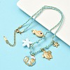 Ocean Theme Starfish Fish Turtle Shell Shape 304 Stainless Steel Pendant Necklaces LS-NJEW-D344-03G-4