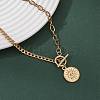 201 Stainless Steel Sun Pendant 304 Stainless Steel Cable Chain OT Necklaces for Women NJEW-JN05583-5