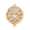 Brass Pave Clear Cubic Zirconia Connector Charms KK-S389-37G-1