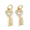Rack Plating Brass Micro Pave Cubic Zirconia Pendants KK-H509-05G-1