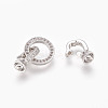 Brass Micro Pave Cubic Zirconia Fold Over Clasps KK-P164-14P-3