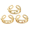 Rack Plating Brass Micro Pave Cubic Zirconia Open Cuff Rings for Women RJEW-U026-04G-01-1