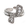 Rack Plating Brass Micro Pave Cubic Zirconia Bowknot Open Cuff Rings for Women RJEW-C080-04P-2