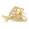 Butterfly Rack Plating Brass Micro Pave Cubic Zirconia Pendants KK-Z074-72G-5