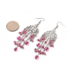 Glass Teardrop Tassel Chandelier Earrings EJEW-TA00184-04-3