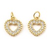 Rack Plating Brass Micro Pave Clear Cubic Zirconia Pendants KK-M253-06G-1