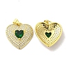 Brass Micro Pave Clear Cubic Zirconia Pendants KK-A180-01G-01-1