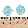 Ocean Brass Enamel Connector Charms KK-C251-05G-02D-3