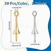 60Pcs 2 Colors Brass Peg Bails KK-PH0006-06-2