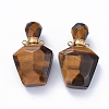 Faceted Natural Tiger Eye Openable Perfume Bottle Pendants G-E564-09E-G-2