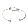 Non-Tarnish 304 Stainless Steel Open Cuff Bangles for Women BJEW-Z071-02P-3