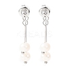 304 Stainless Steel Round Tassel Stud Earrings EJEW-K268-89P-4