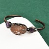 Natural Rose Quartz & Amethyst Cuff Bangles G-B149-16R-06-2