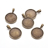 Tibetan Style Pendant Cabochon Settings TIBEP-20474-AB-FF-2