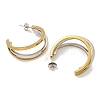 Letter C 202 Stainless Steel Multi Layered Stud Earrings EJEW-H003-13GP-02-2