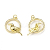 Brass Micro Pave Cubic Zirconia Bird Pendants KK-E068-VB306-2