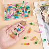64Pcs 4 Colors Baking Paint Imitation Jade Glass Connector Charms PALLOY-GO00033-3