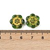 Baking Paint and Golden Metal Enlaced Glass Beads DGLA-T004-10J-3