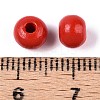 Spray Painted Round Natural Schima Wood Beads WOOD-A018-6mm-07-3