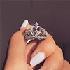 Fashionable Alloy Rhinestone Finger Rings FS-WG5016E-02-4