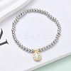 Brass Oval Charms Bracelets BJEW-B148-03A-02-1
