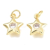 Brass Micro Pave Cubic Zirconia Charms KK-M206-30G-04-1