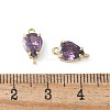 Brass Pave Cubic Zirconia Connector Charms KK-F892-53G-01-3