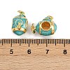 Brass European Enamel Beads KK-D421-09G-3
