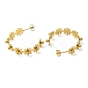 304 Stainless Steel Flower Stud Earrings EJEW-K290-01G-2