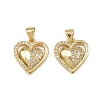 Brass Micro Pave Clear Cubic Zirconia Pendants ZIRC-I367-13G-08-1