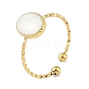 Ion Plating(IP) 304 Stainless Steel Enamel Oval Cuff Finger Rings RJEW-L107-071G-01-1