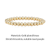 4Pcs 4 Size Brass Round Beaded Stretch Bracelets Set for Women BJEW-AN0001-07-3
