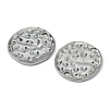 Alloy Blank Flat Round Hammered Pendants PALLOY-M031-07B-2