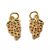 Autumn Theme Brass Micro Pave Cubic Zirconia Charms X-ZIRC-L093-22G-1
