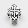Alloy Cross Large Hole European Beads X-MPDL-M040-02AS-1