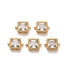 Brass Pave ClearCubic Zirconia Square Connector Charms KK-H515-16G-1