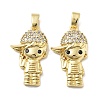 Boy Brass Micro Pave Cubic Zirconia Pendants KK-M325-15A-G-1