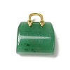 Natural Green Aventurine Brass Pendants KK-E274-01G-14-3