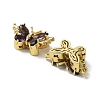 Brass Micro Pave Cubic Zirconia Beads KK-B142-30G-2