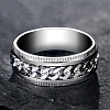 Non-Tarnish Stainless Steel Chains Rotating Finger Ring PW-WG67706-30-1