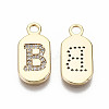 Brass Micro Pave Clear Cubic Zirconia Pendants KK-S360-052B-NF-2