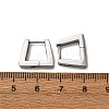304 Stainless Steel Clear Cubic Zirconia Trapezoid Hoop Earrings EJEW-D331-17P-3