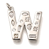Brass Micro Pave Clear Cubic Zirconia Pendants KK-G521-01P-W-1