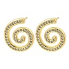 Vortex Spiral Brass Micro Pave Clear Cubic Zirconia Stud Earrings EJEW-L305-05G-02-4