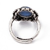 Flower Natural Kyanite Adjustable Rings RJEW-E067-08AS-02-3