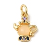Brass Micro Pave Colorful Cubic Zirconia Glass Pendants X-KK-R162-026A-G-1