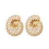 Brass Micro Pave Cubic Zirconia Stud Earrings EJEW-Z091-04G-G-2