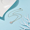 Natural Rose Quartz Teardrop Pendant Necklace X-NJEW-JN03900-01-2
