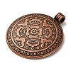 Tibetan Style Flat Round with Flower Alloy Big Pendants LS-TIBEP-Q056-15R-NR-3
