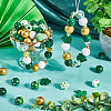 200Pcs 11 Styles Saint Patrick's Day Themed Printed Natural Wooden Beads Sets WOOD-SP0001-28-4